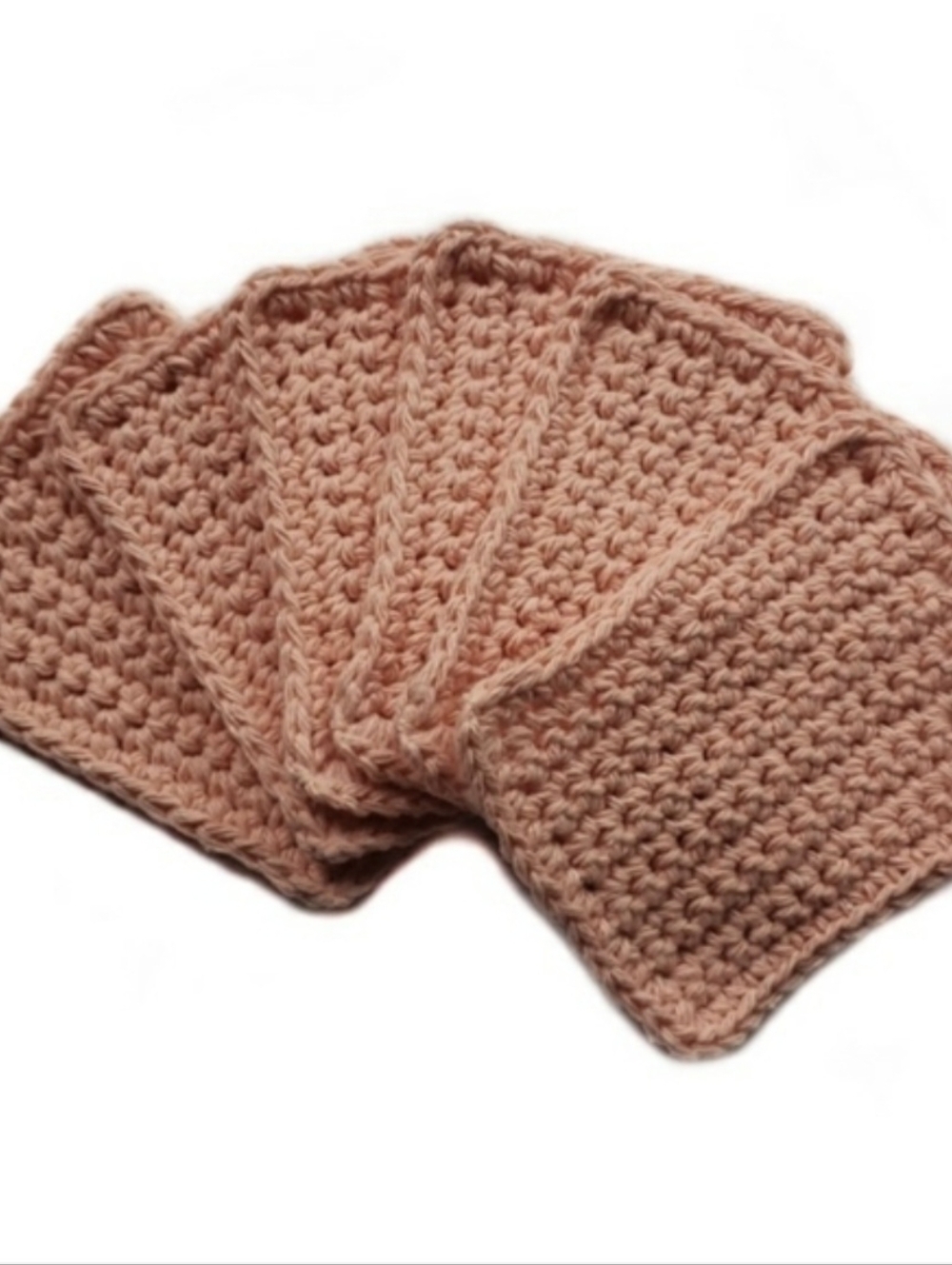 Peach Handmade Reusable Cotton Sponges-Set of 6